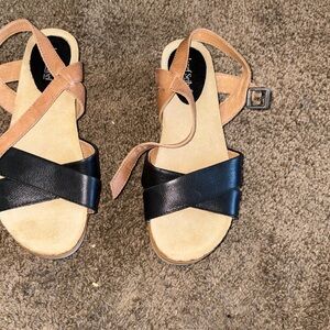 Josef Seibel Clea 01 Leather Black & Brown Sandal 39